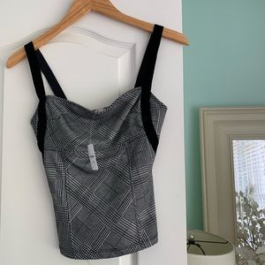 NWOT Free People Tweed Top With Velvet Accents!